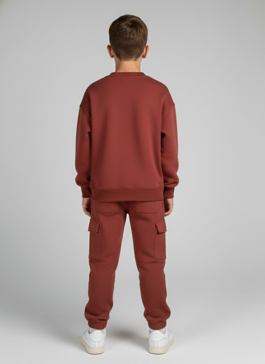 Vats Lil Luxe Printed Full Sleeve Kids Cord Set with Sweatshirt Top & Matching Bottom