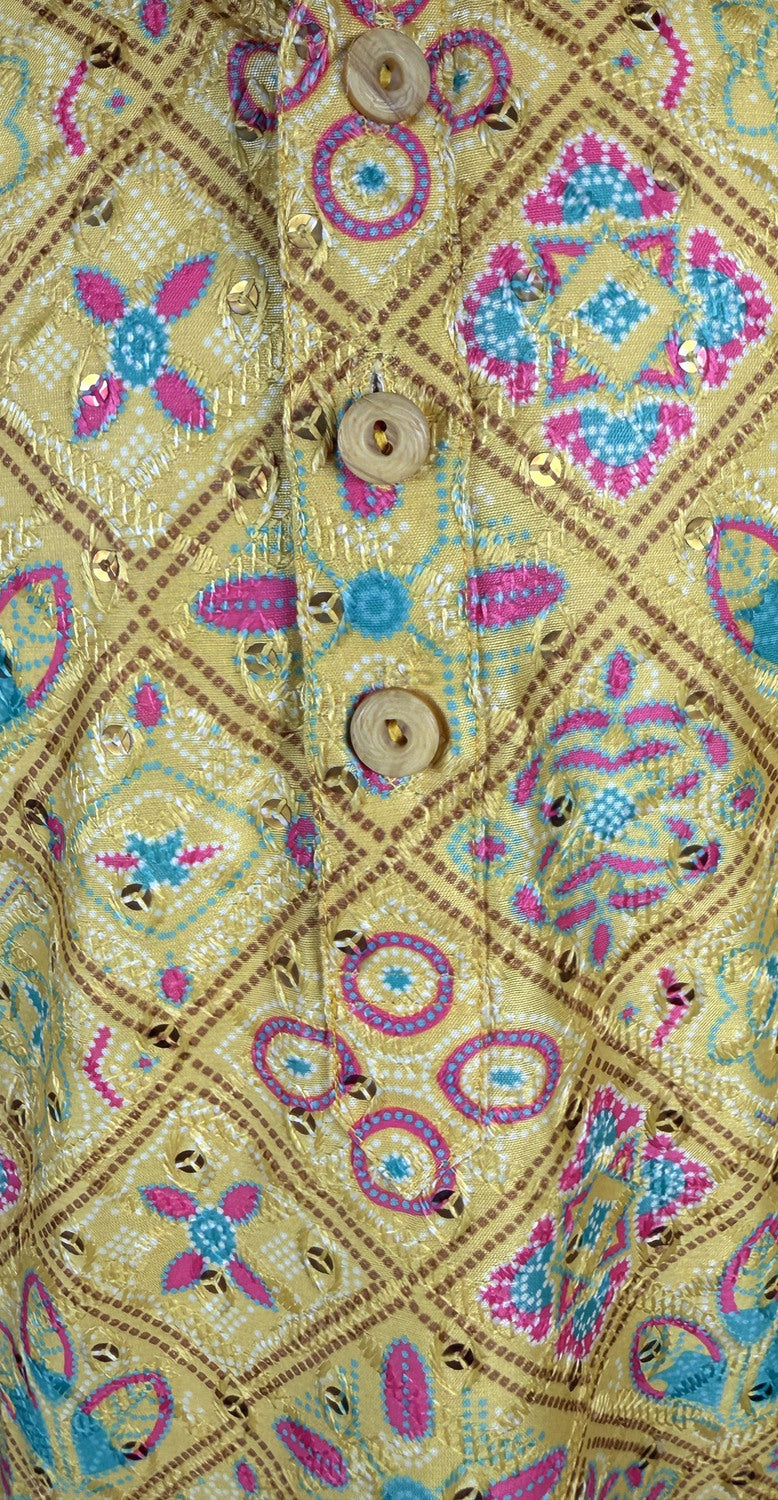 Elevate Printed Festive Wear Yellow Kurta Set