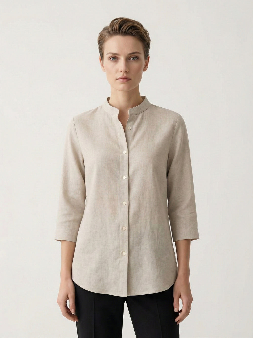 Soul Armor Ladies Solid Shirt with Classic Button Placket and Full Sleeves