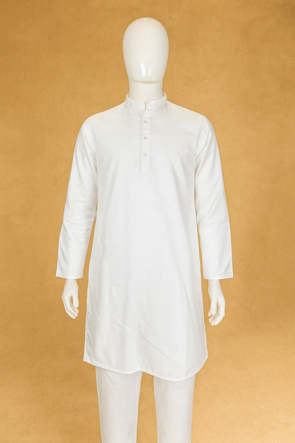 Sleepz White Solid Traditional Kurta