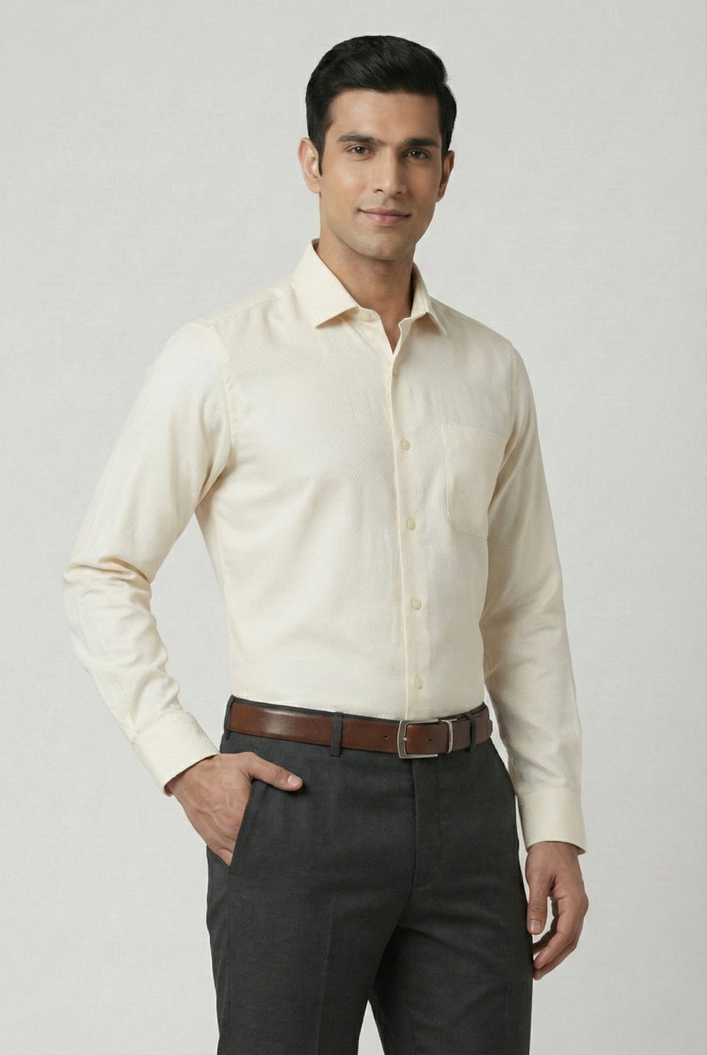 Soul Armor Micro Textured Full Sleeve Formal Shirt