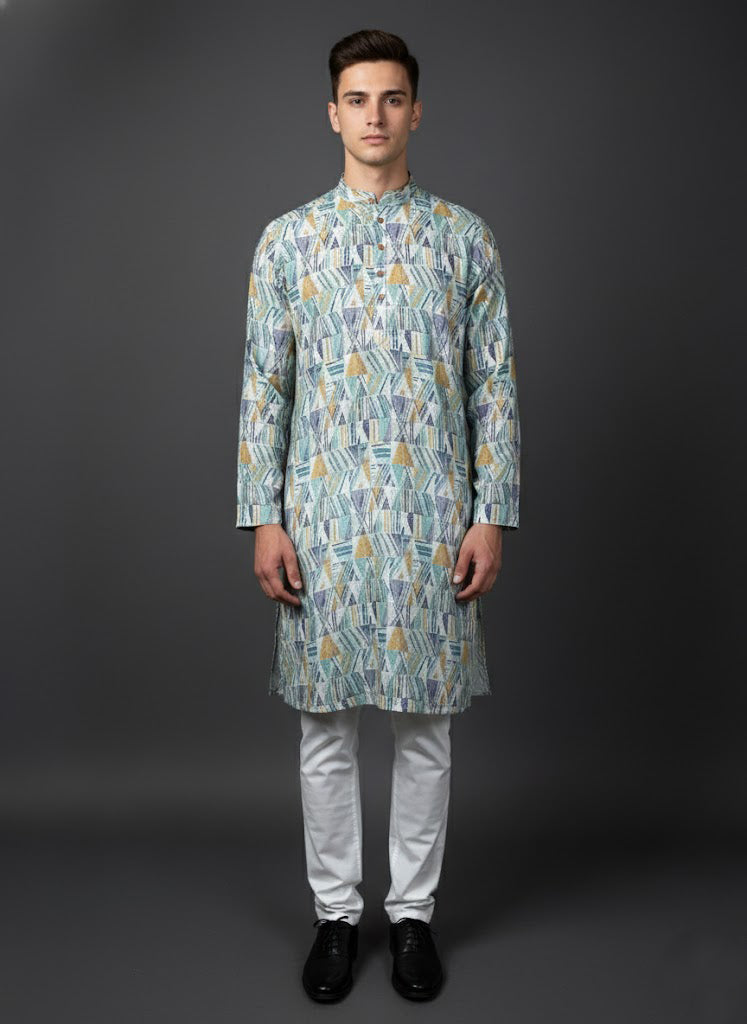 Soul Armor Mens Abstract Design Ethnic Mens Kurta Set