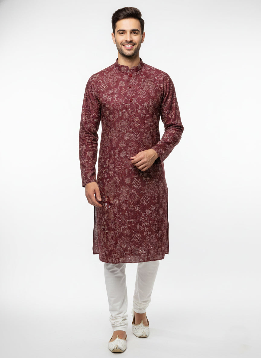 Soul Armor Mens Classic Royal Pattern Kurta Set