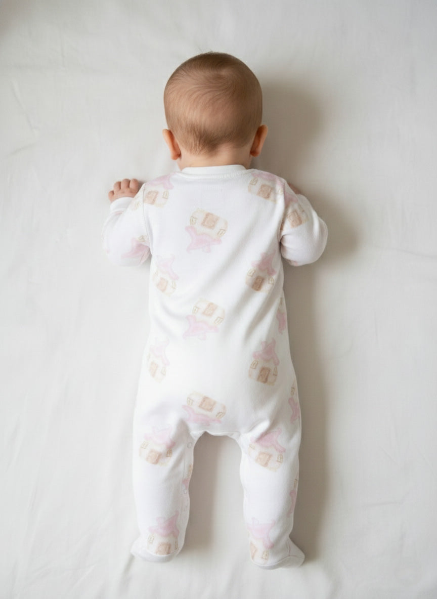 Vats Lil Luxe Unisex Baby All-Over Print Snap Button Romper