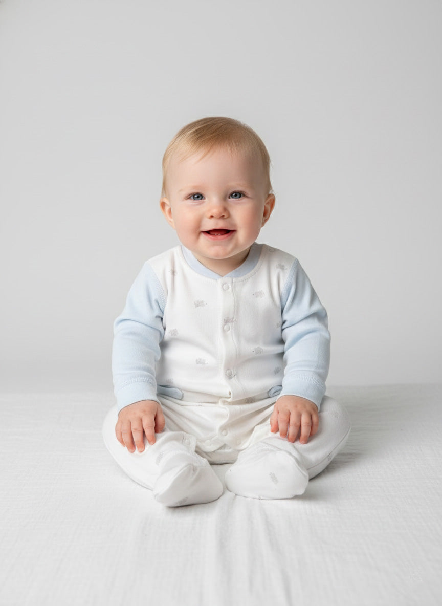 Vats Lil Luxe Printed Baby Romper with Front Button – Premium Infant Wear