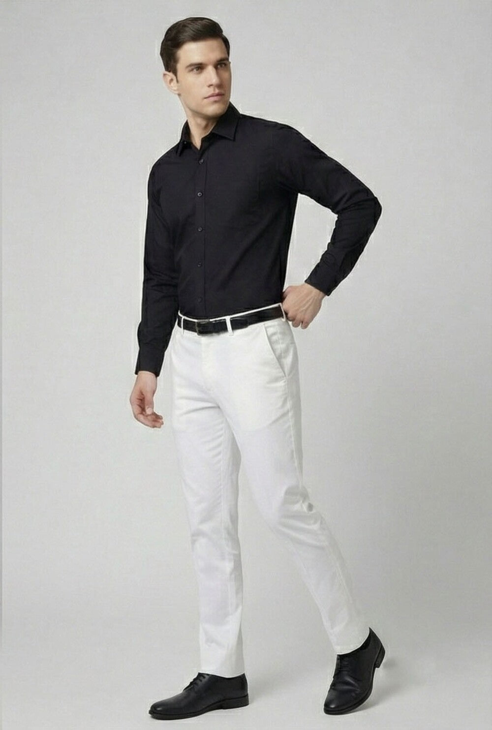 Soul Armor Classic Solid Textured Full Sleeve Shirt