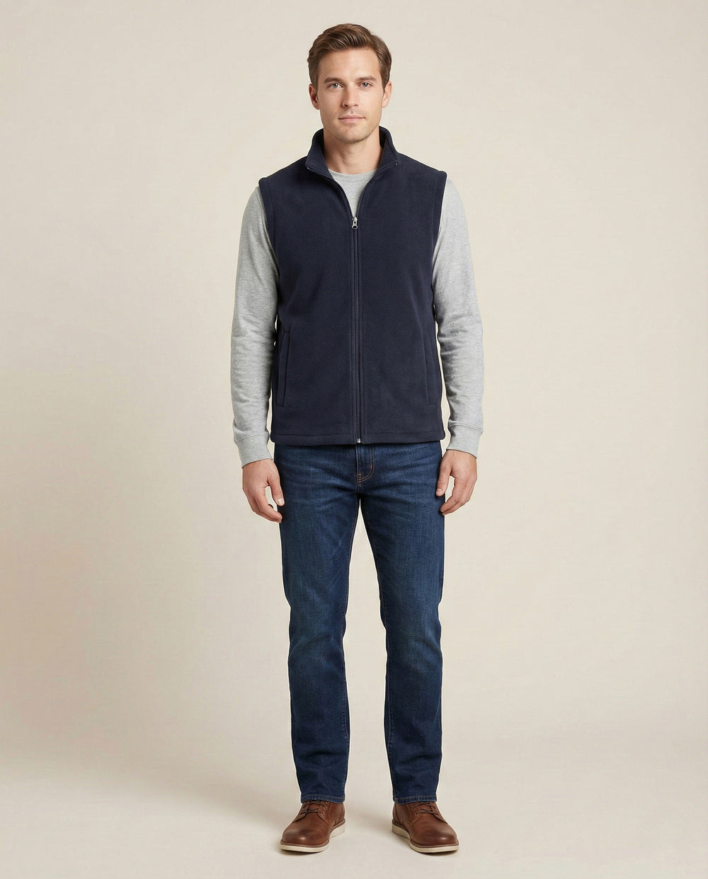 Soul Armor Mens  Polar Fleece Zip-Up Sleeveless Jacket