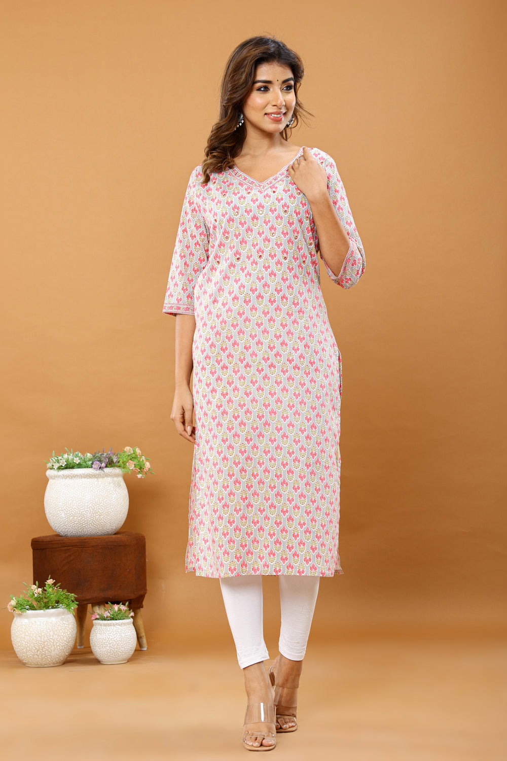 Elevate Hand-Drawn Motif Printed Straight Kurta