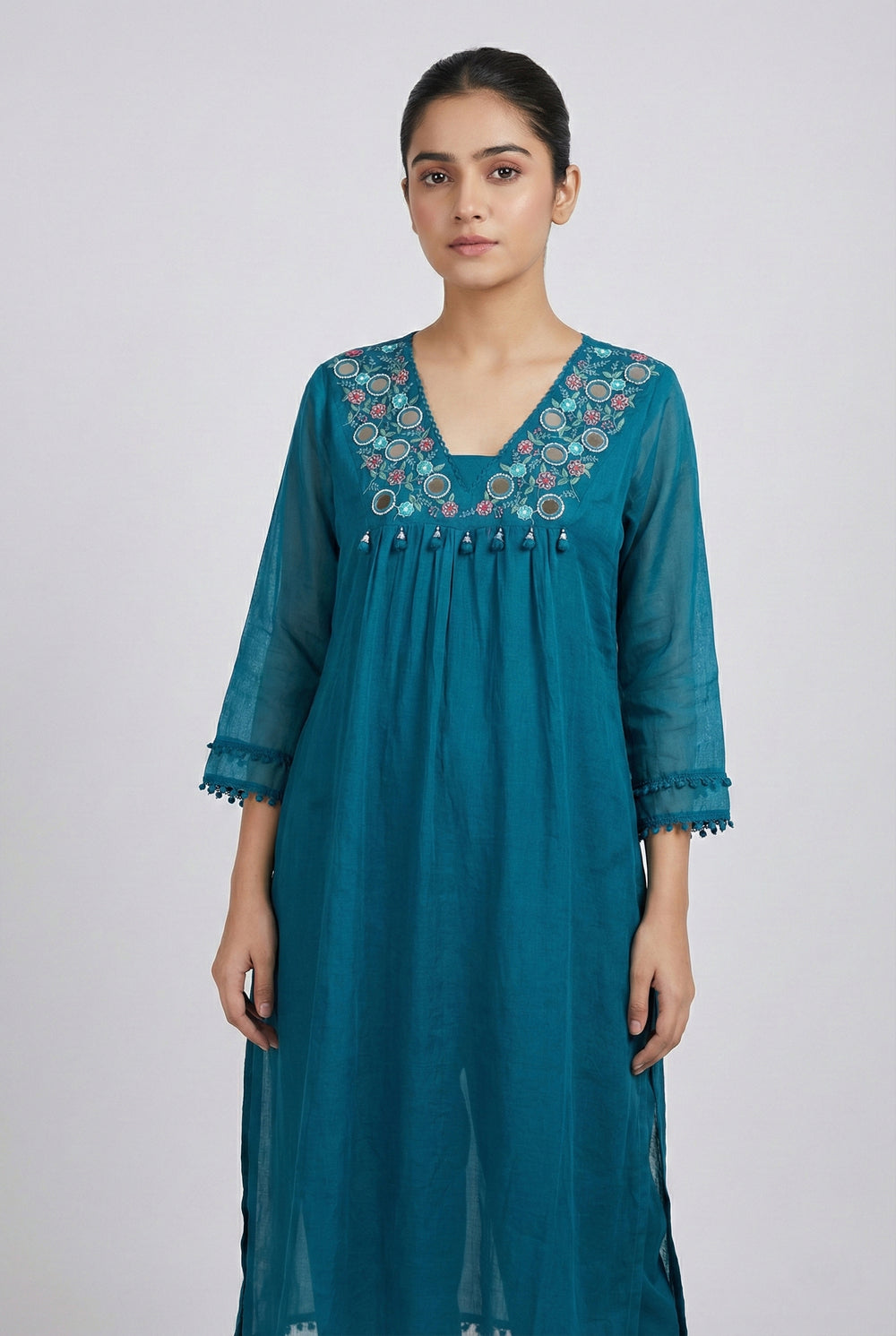 Soul Armor Elegant Embroidered Yoke Kurta Pant & Dupatta Set