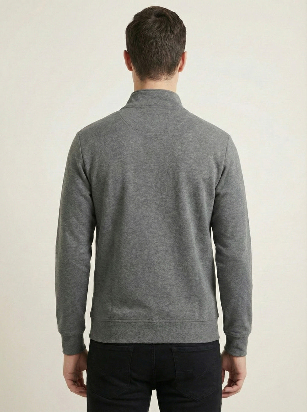 On-Vers Solid Full Zip High Neck Sweatshirt.