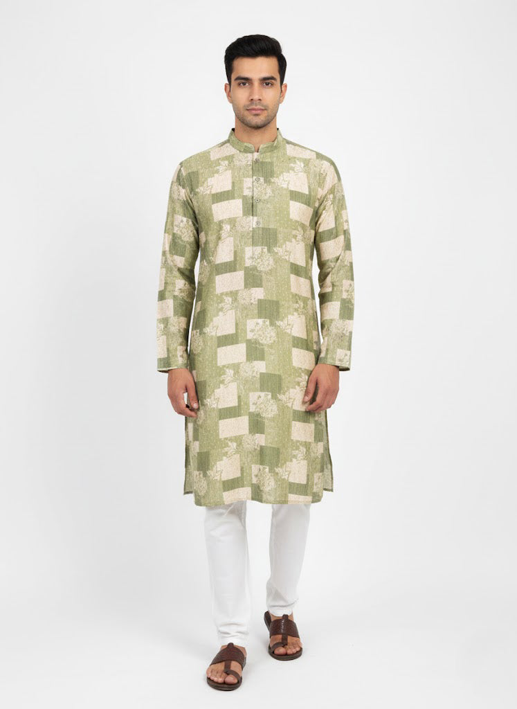 Soul Armor Mens Contemporary Patchwork Style Kurta Set