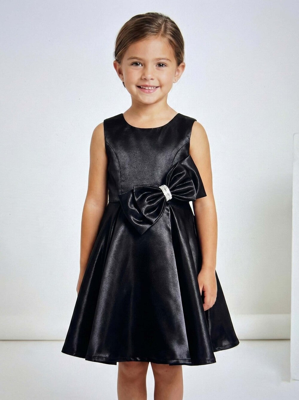 Katibi Kids Black Sleeveless Party midi frock