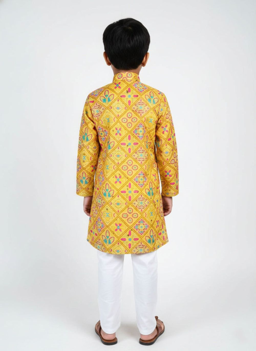 Elevate Printed Festive Wear Yellow Kurta Set
