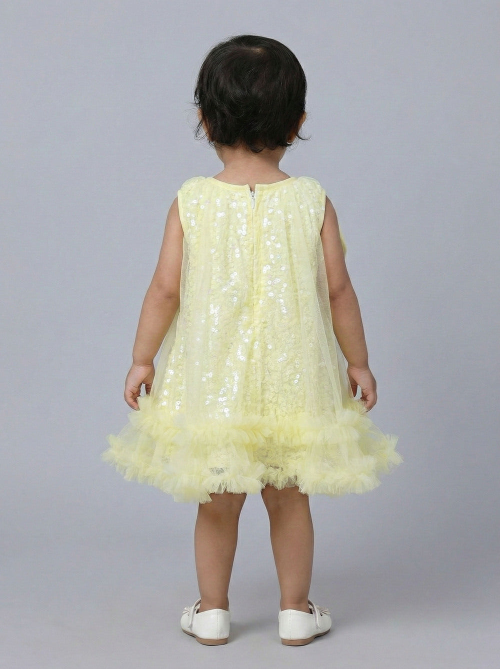 Katibi sleeveless lemon Yellow Bow Party midi