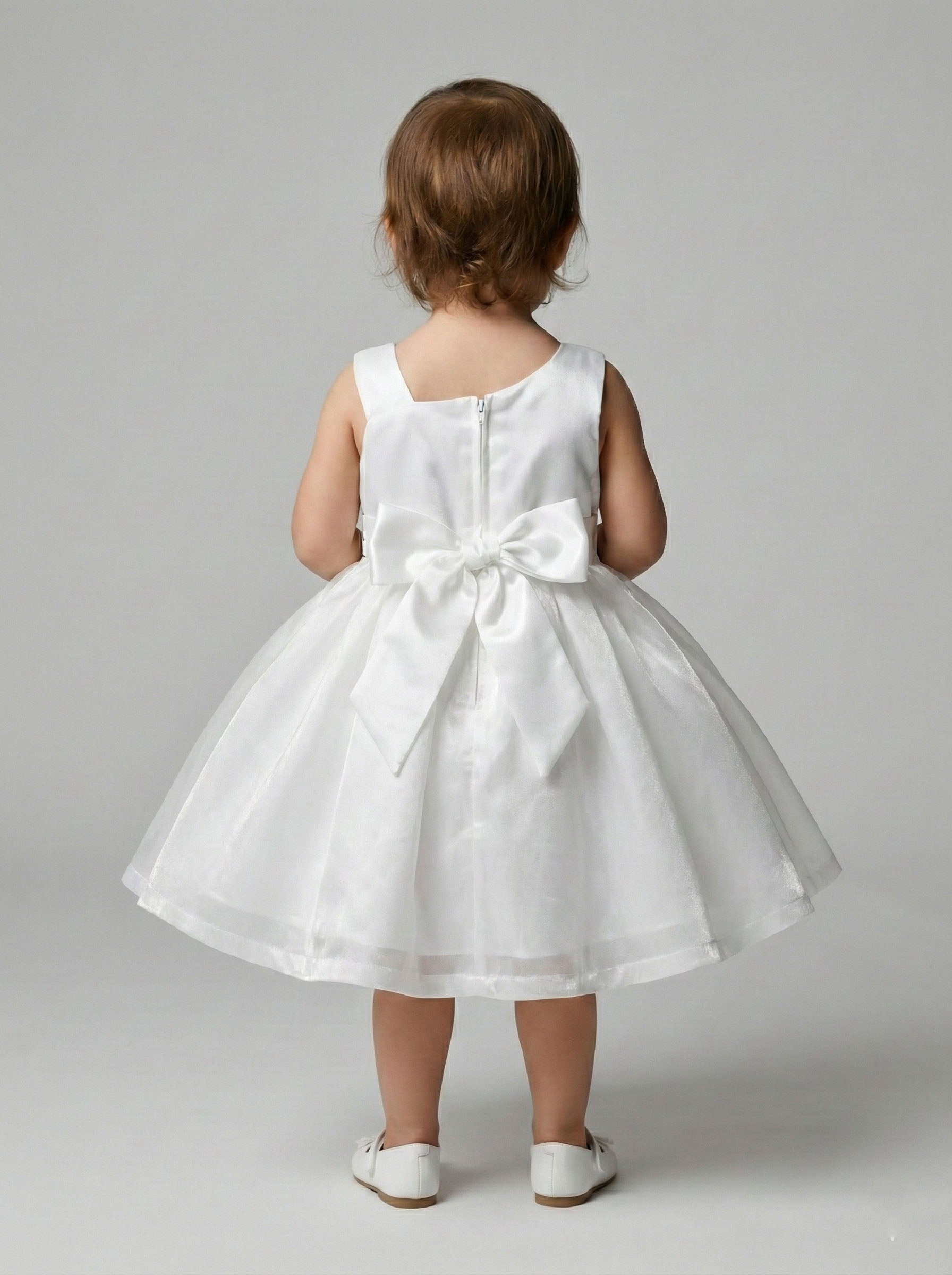 Katibi cream Sleeveless Celebration frock for Kids.