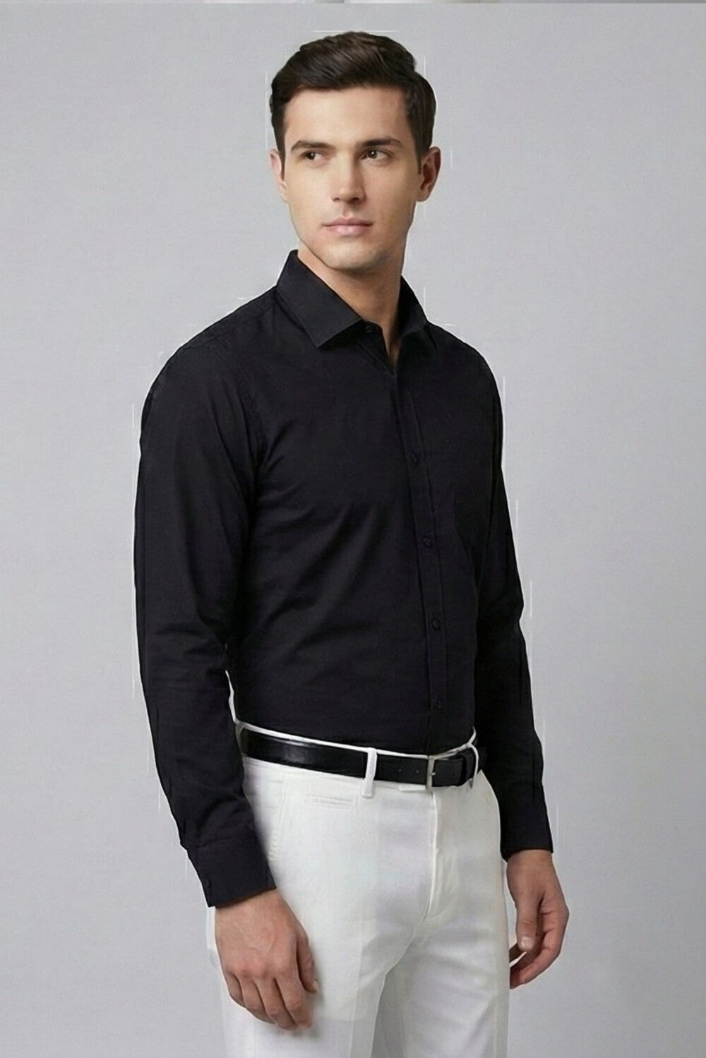 Soul Armor Classic Solid Textured Full Sleeve Shirt