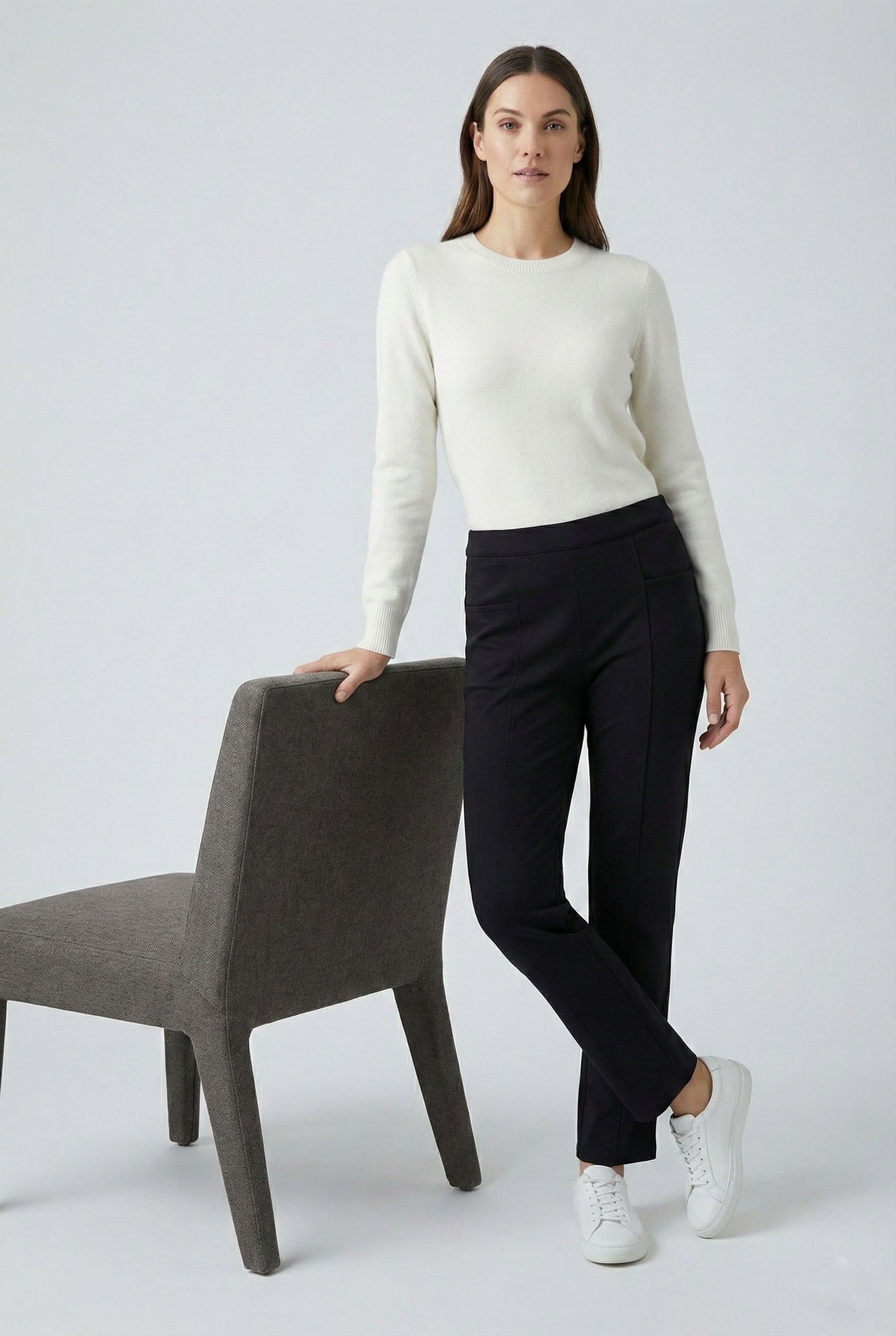 Soul Armor Ladies Solid Elegant Straight Cut with Smart Pocket Styling Pant