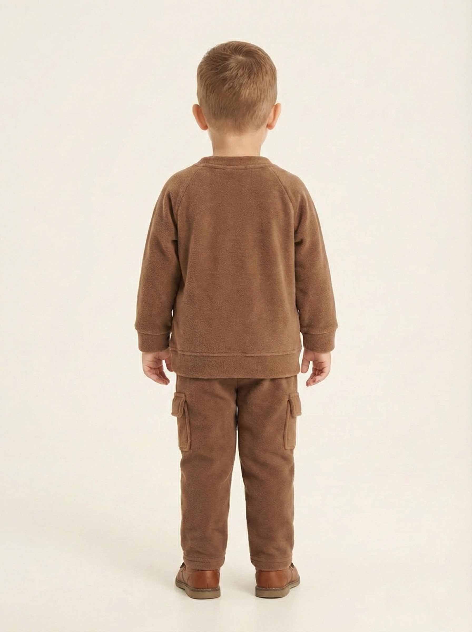 Vats Lil Luxe Boys Printed Sweatshirt with Cargo Track Pant Co-Ord Set