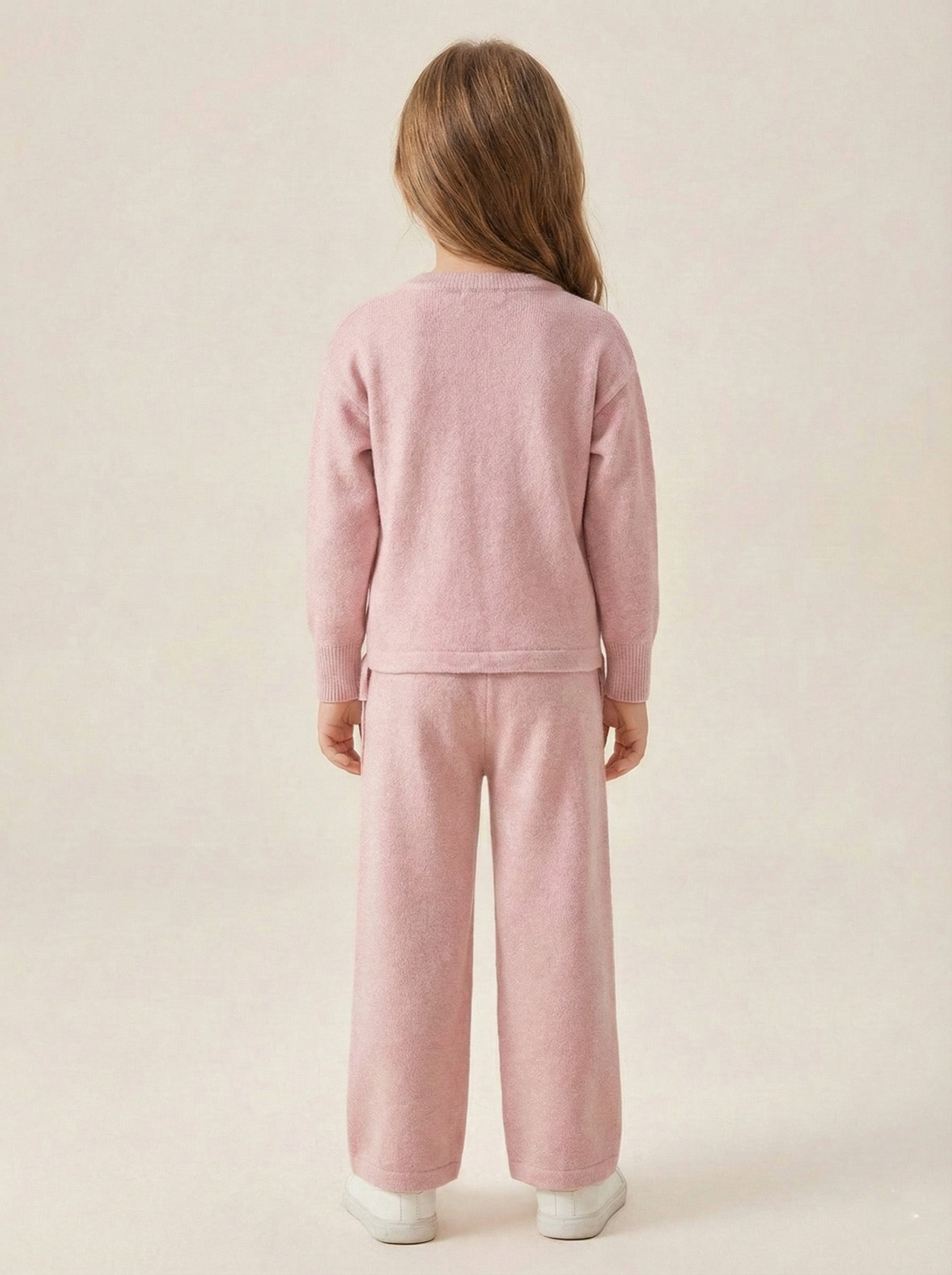 Vats Lil Luxe Solid Kids Sweatshirt & Trouser Co-ord Set