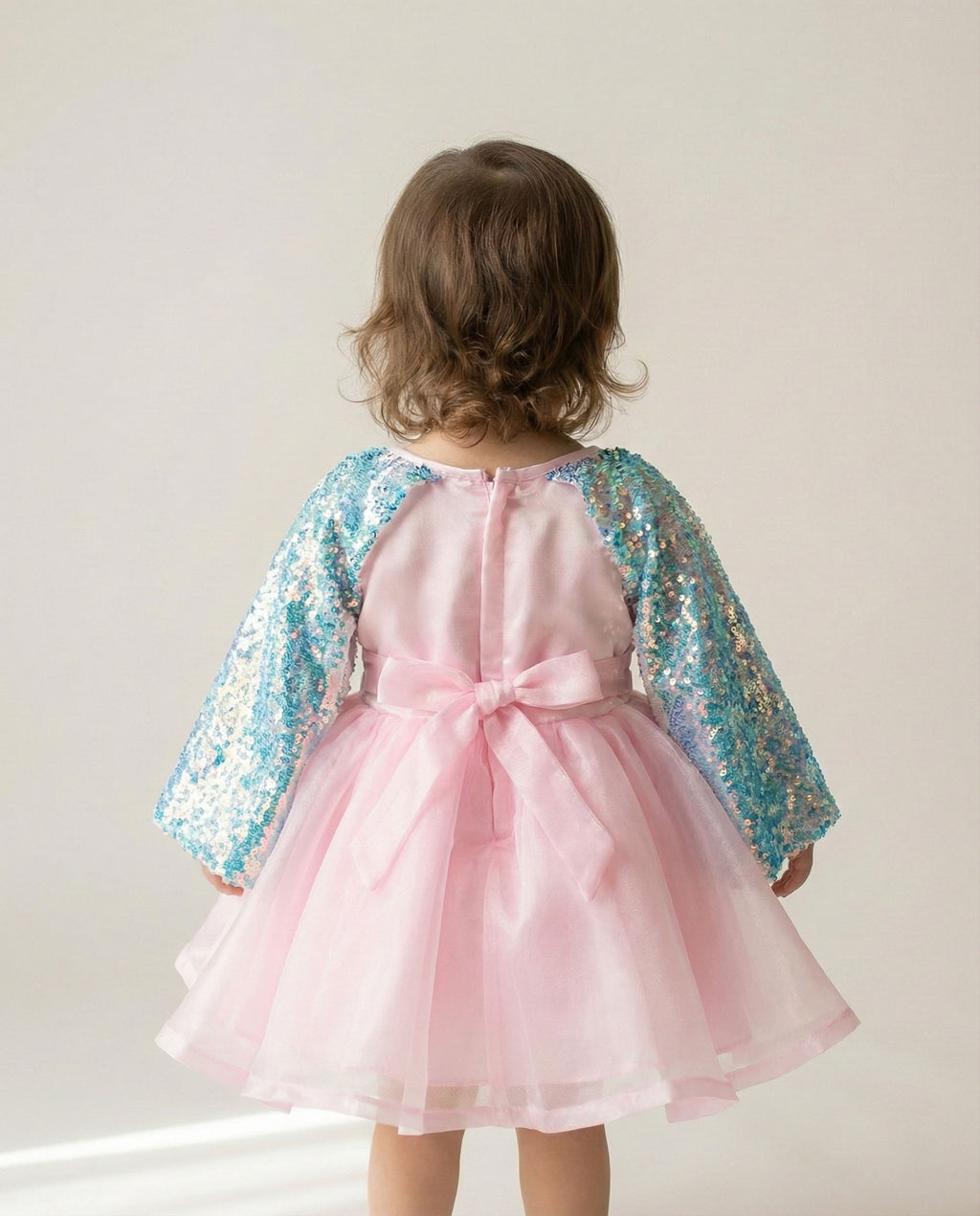 Katibi Sparkle Glam Pink Celebration frock for Kids.