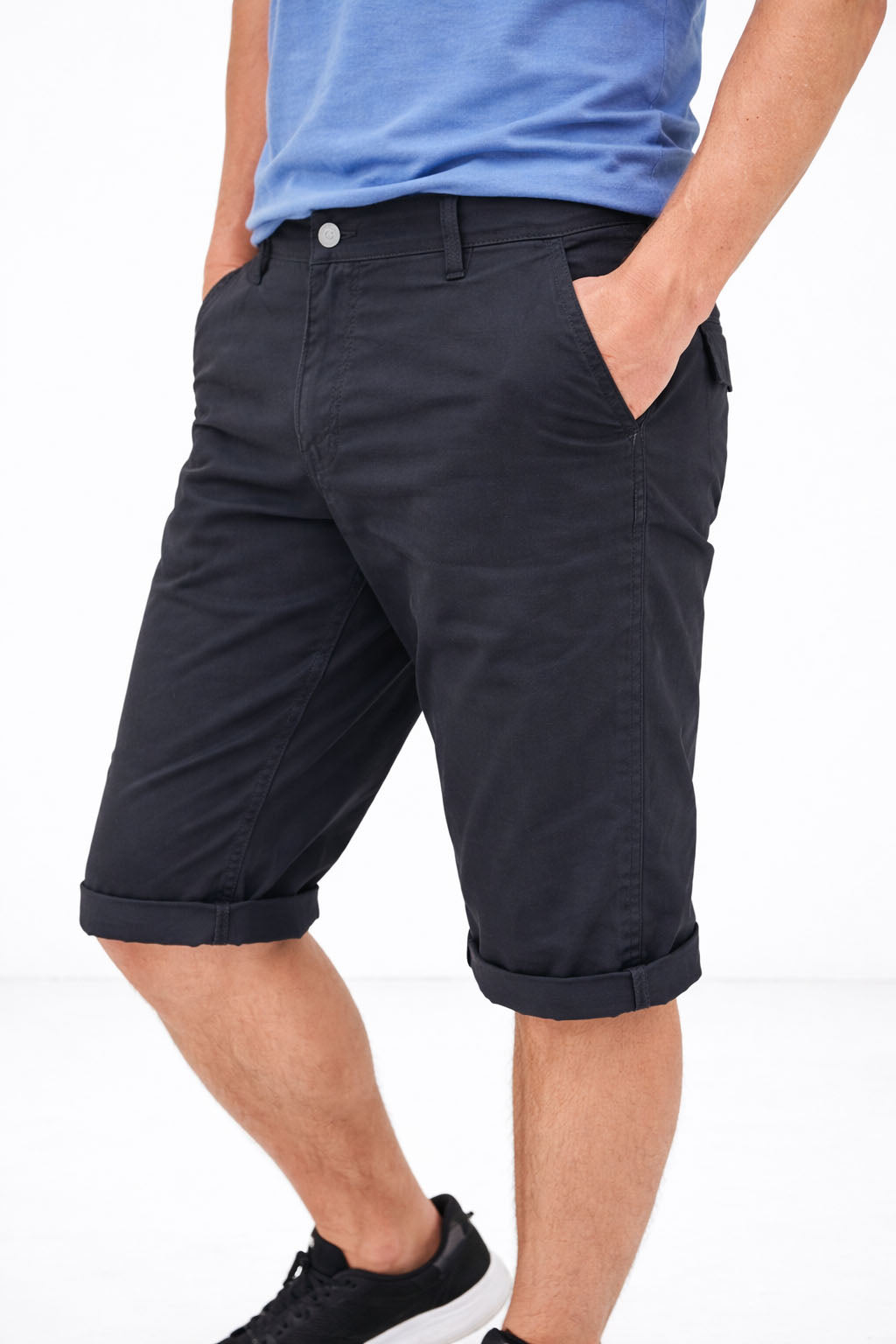 Beevee Mens Textured Cotton Smart Casual Summer Shorts