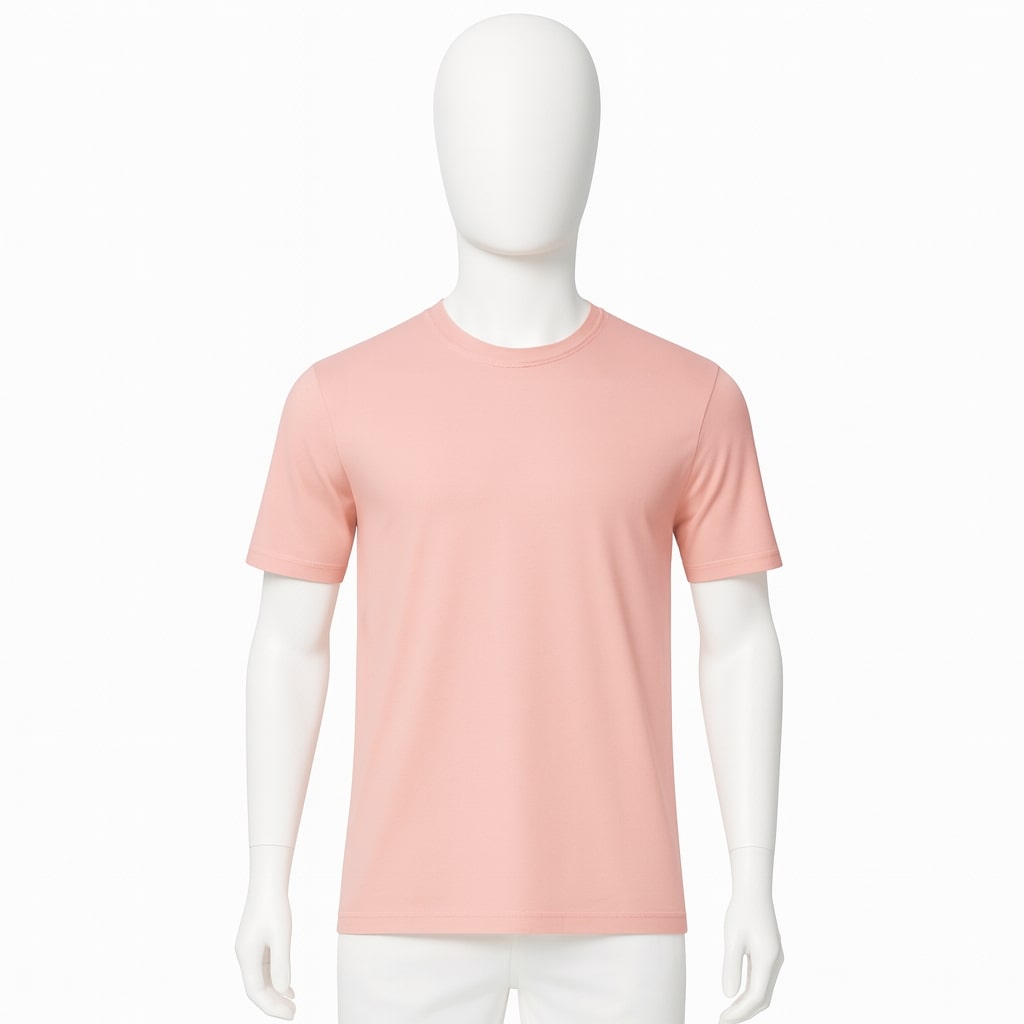 Sleepz Solid Baby Pink Half Sleeve Round Neck T-Shirt