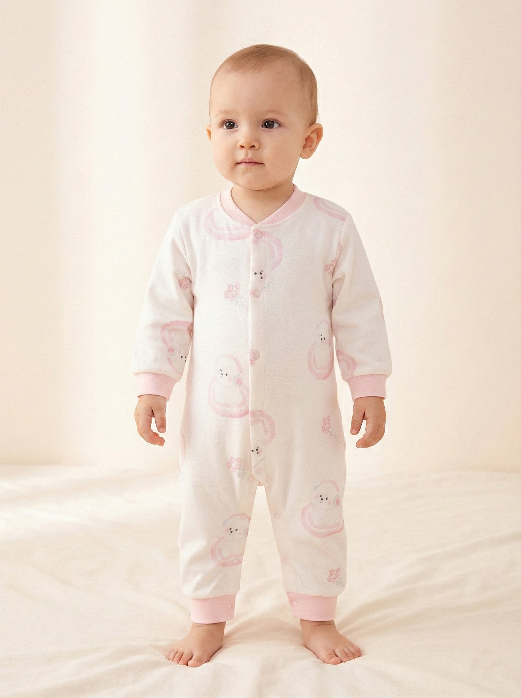 Vats Lil Luxe Unisex Baby Printed Full Sleeve Sleepsuit Romper