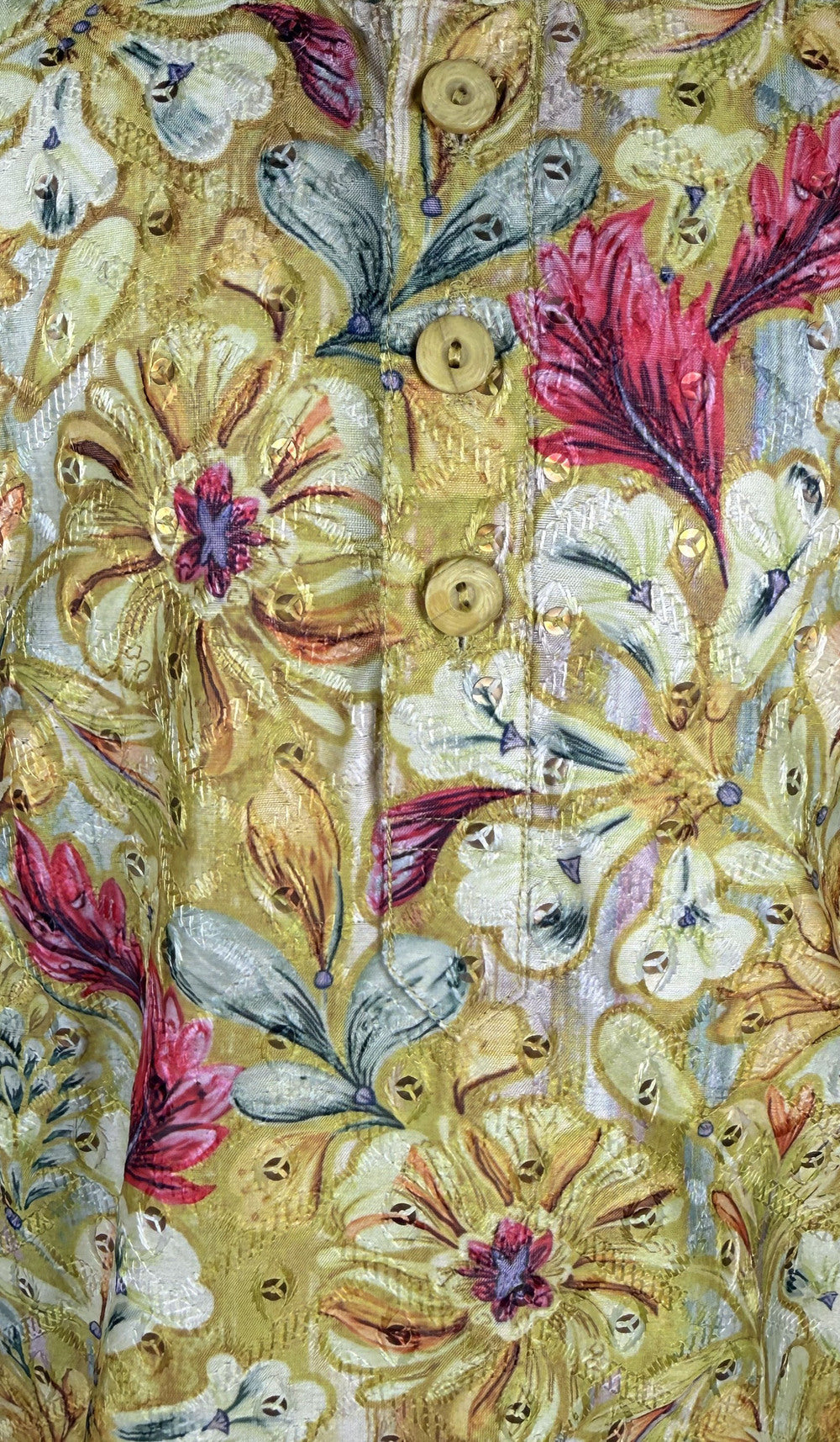 Elevate Premium Yellow Garden Print Kurta Set