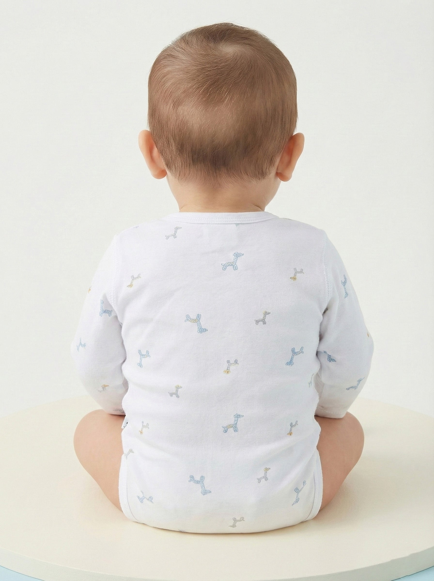 Vats Lil Luxe Baby Half Romper with Full Sleeves and Side Button Closure