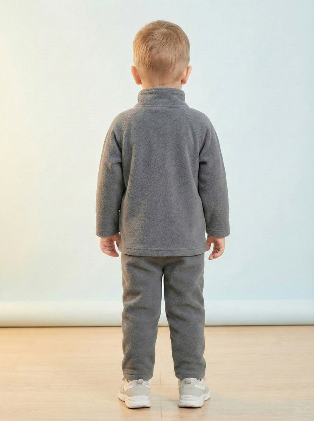 On-Vers Solid Full Zip Fleece Boys Tracksuit