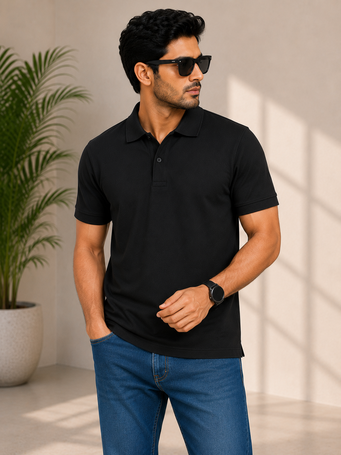 SOUL ARMOR Men's Solid Polo T-Shirt | Premium 95% Cotton Spandex Stretch Polo | Half Sleeve Casual Smart Wear | Regular Fit