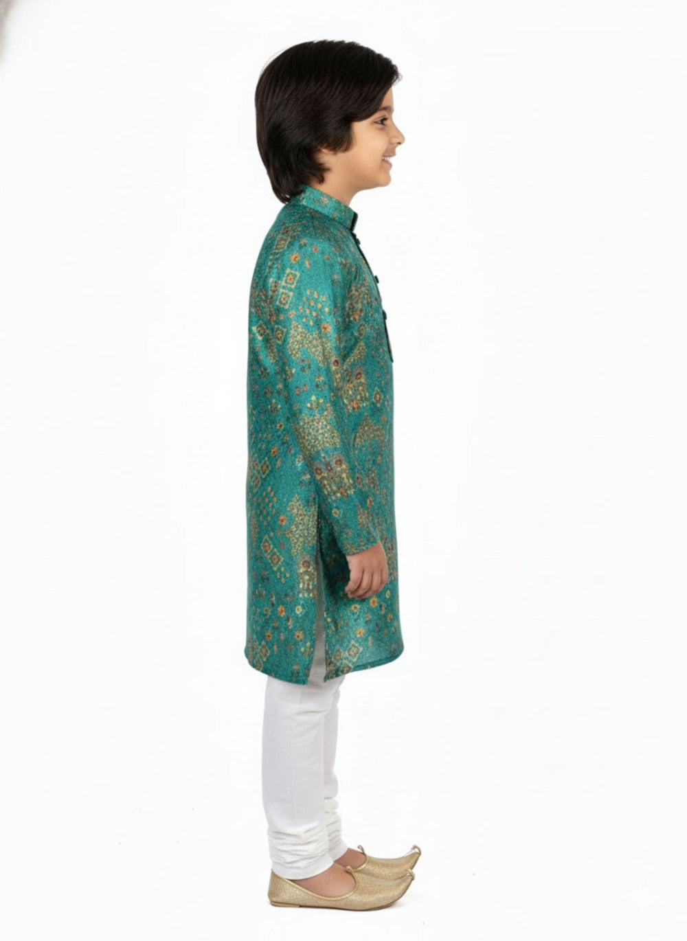 Elevate Emerald Designer Kurta with White Pajama