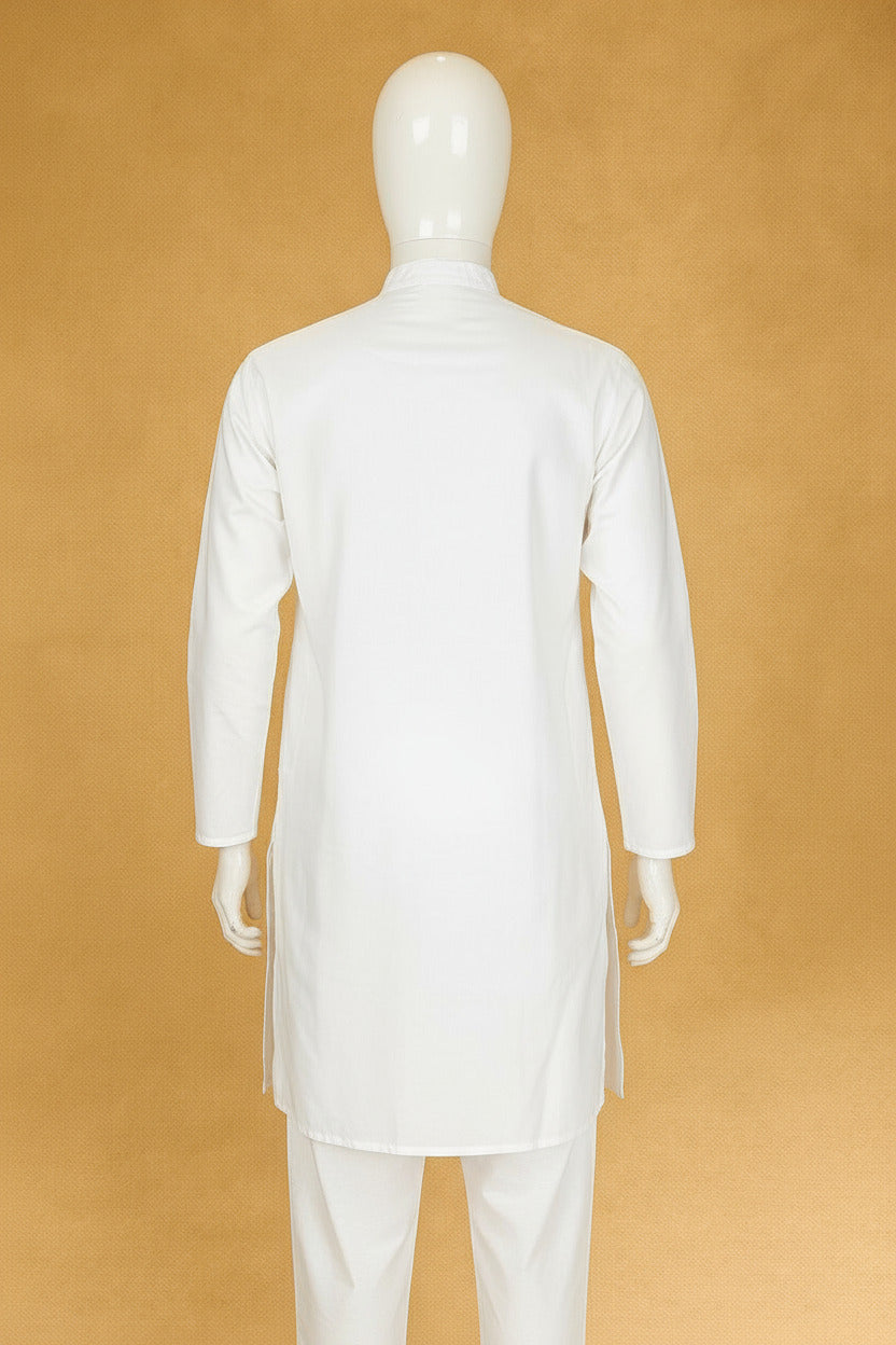 Sleepz White Solid Traditional Kurta