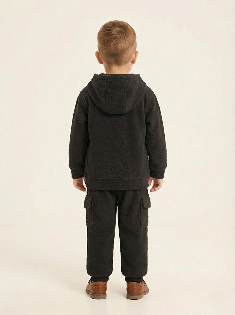 Vats Lil Luxe Boys Printed Hooded Track Suit Set