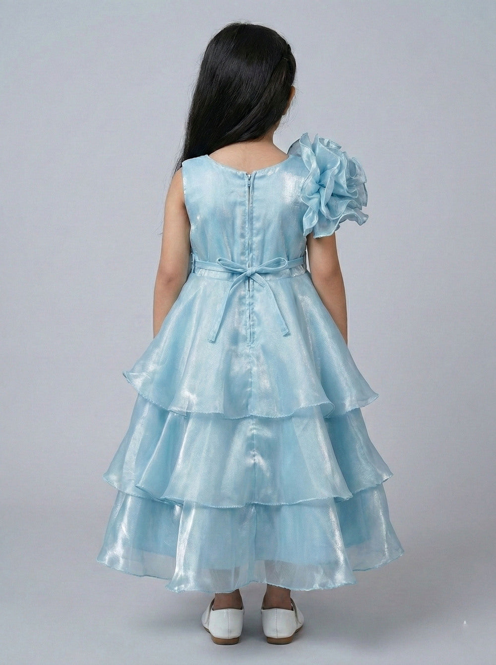 Katibi Kids Blue Layered Party Wear gown.