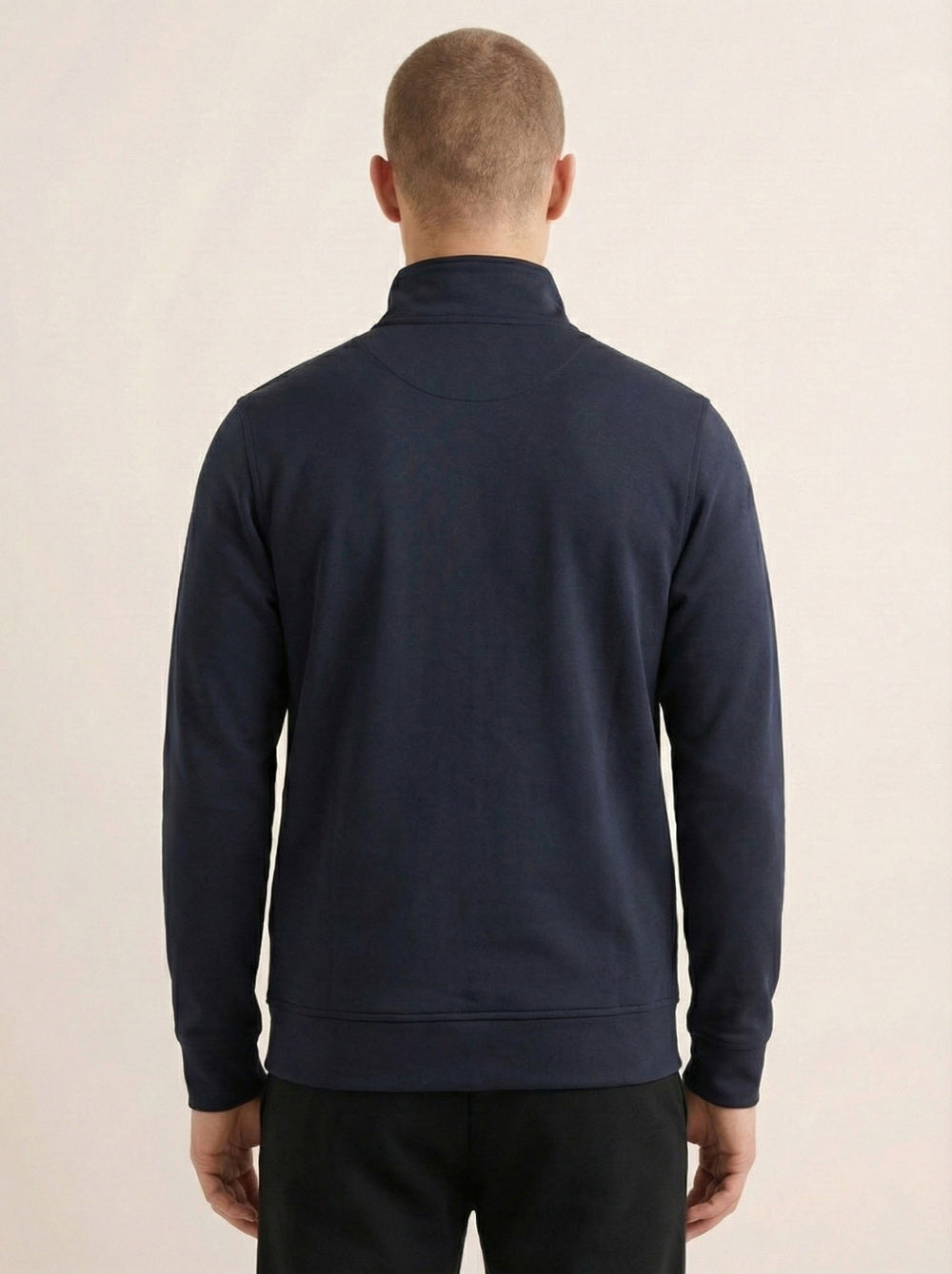 On-Vers Solid Full Zip High Neck Mens Sweatshirt