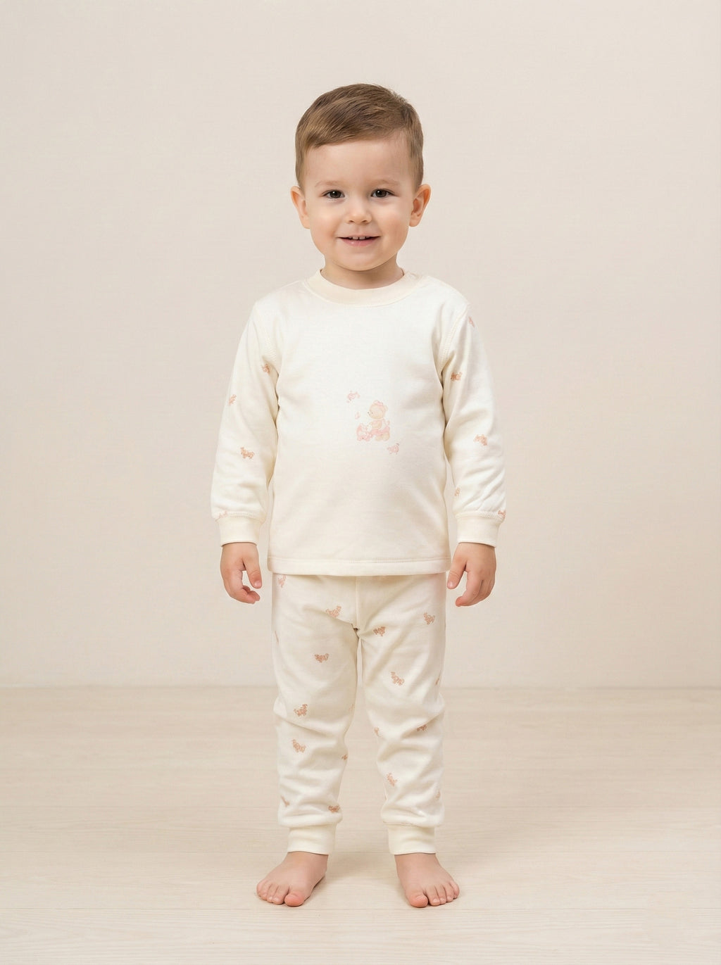 Vats Lil Luxe  Unisex Baby Printed Full Sleeve T-Shirt with Bottom Co-Ord Set