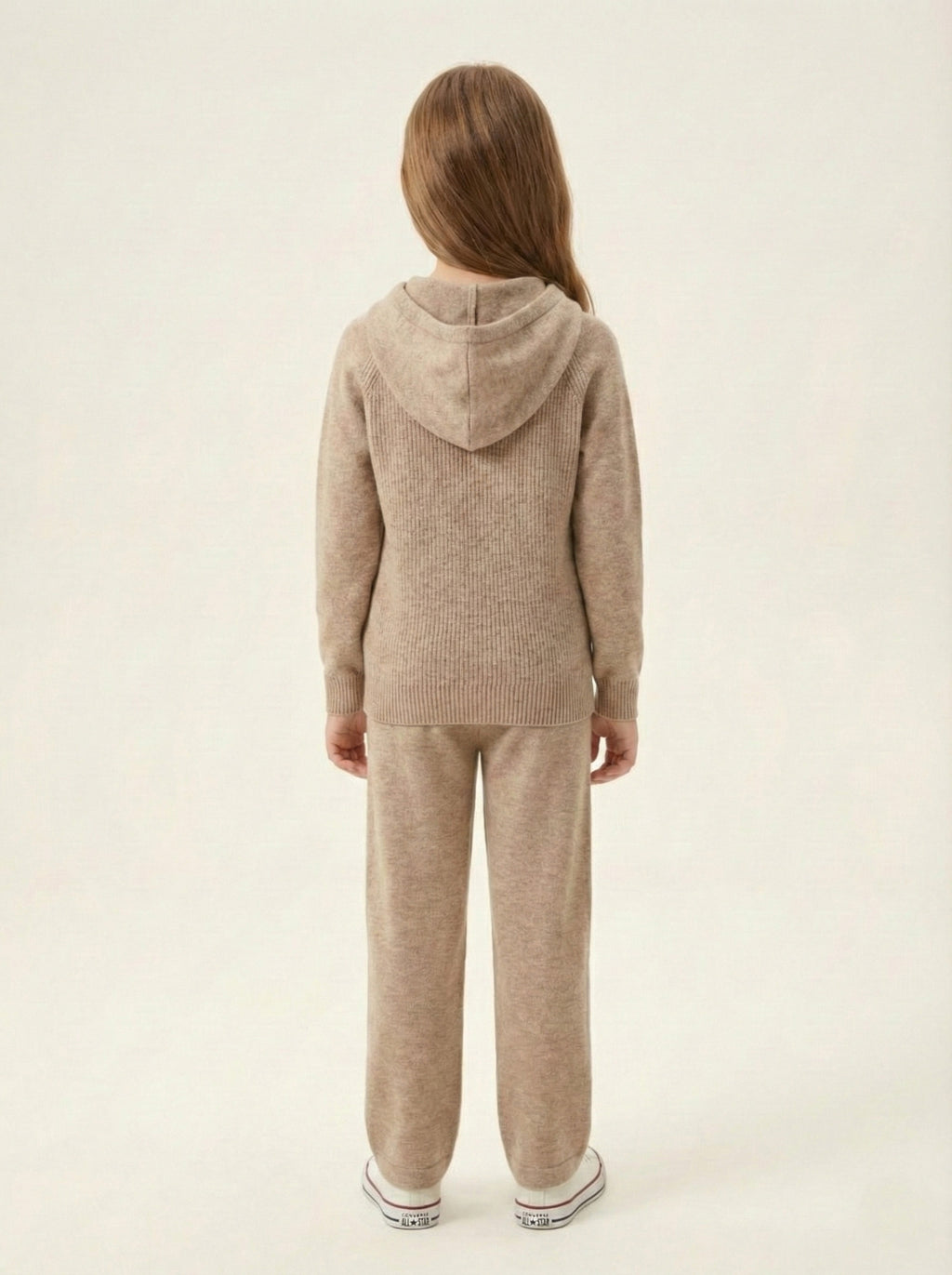 Vats Lli Luxe Solid Hooded Sweatshirt with Matching Girls Co-ord Set