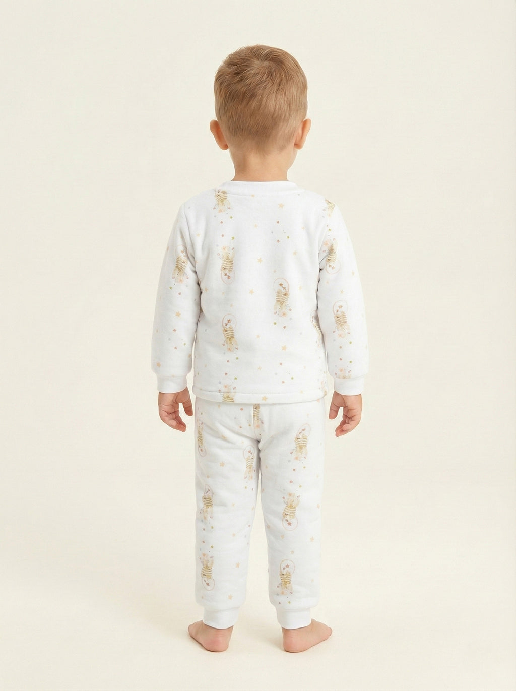 Vats Lil Luxe Unisex Baby All-Over Print Full Sleeve T-Shirt with Bottom Co-Ord Set