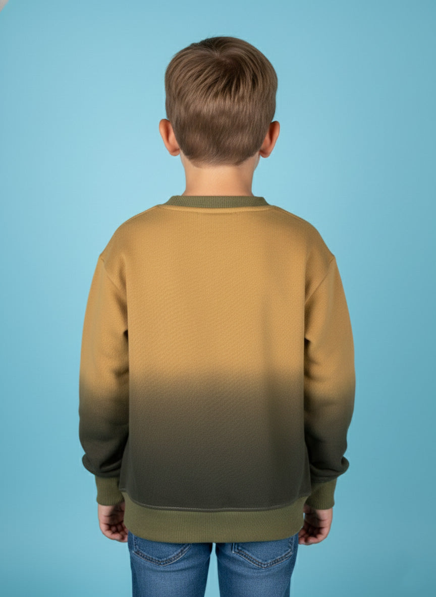 Vats Lil Luxe Full Sleeve Kids Sweatshirt with Ombre Effect Design