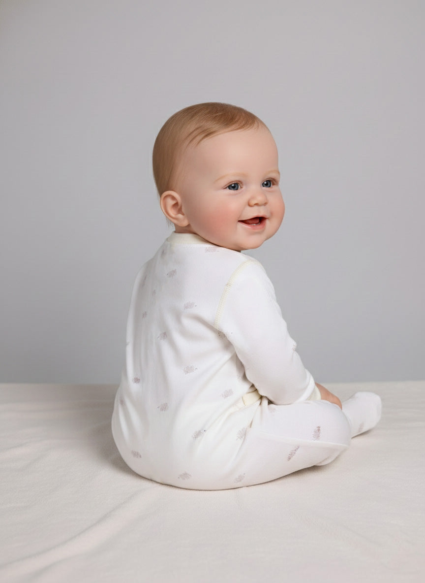 Vats Lil Luxe Printed Baby Romper with Front Button – Premium Infant Wear