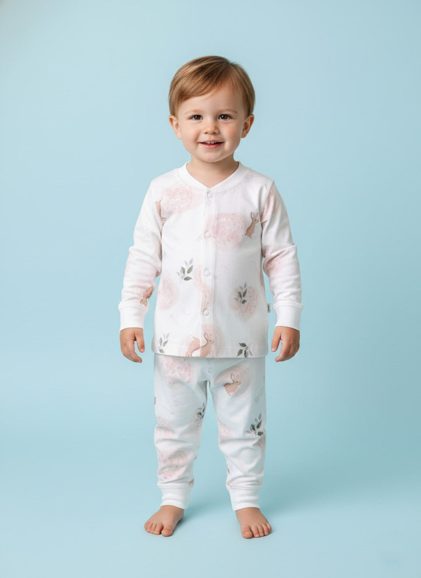 Vats Lil Luxe Cotton Peach Baby Cord Set Featuring Full Sleeves and Coordinated Bottom