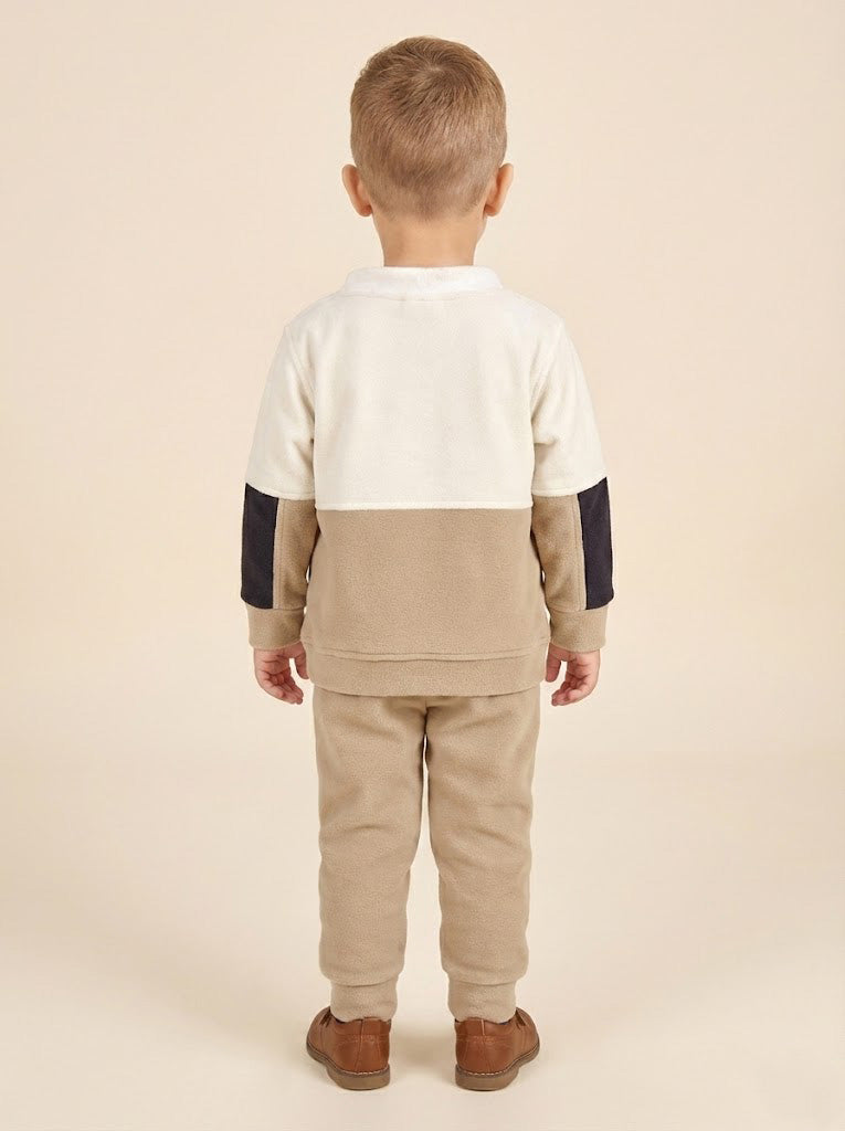 Vats Lil Luxe Boys Printed Sweatshirt with Track Pant Co-Ord Set