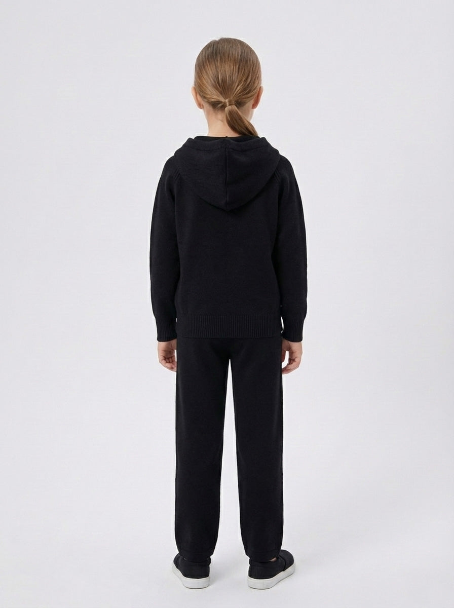 Vats Lil Luxe Solid Hooded Girls Co-ord Set