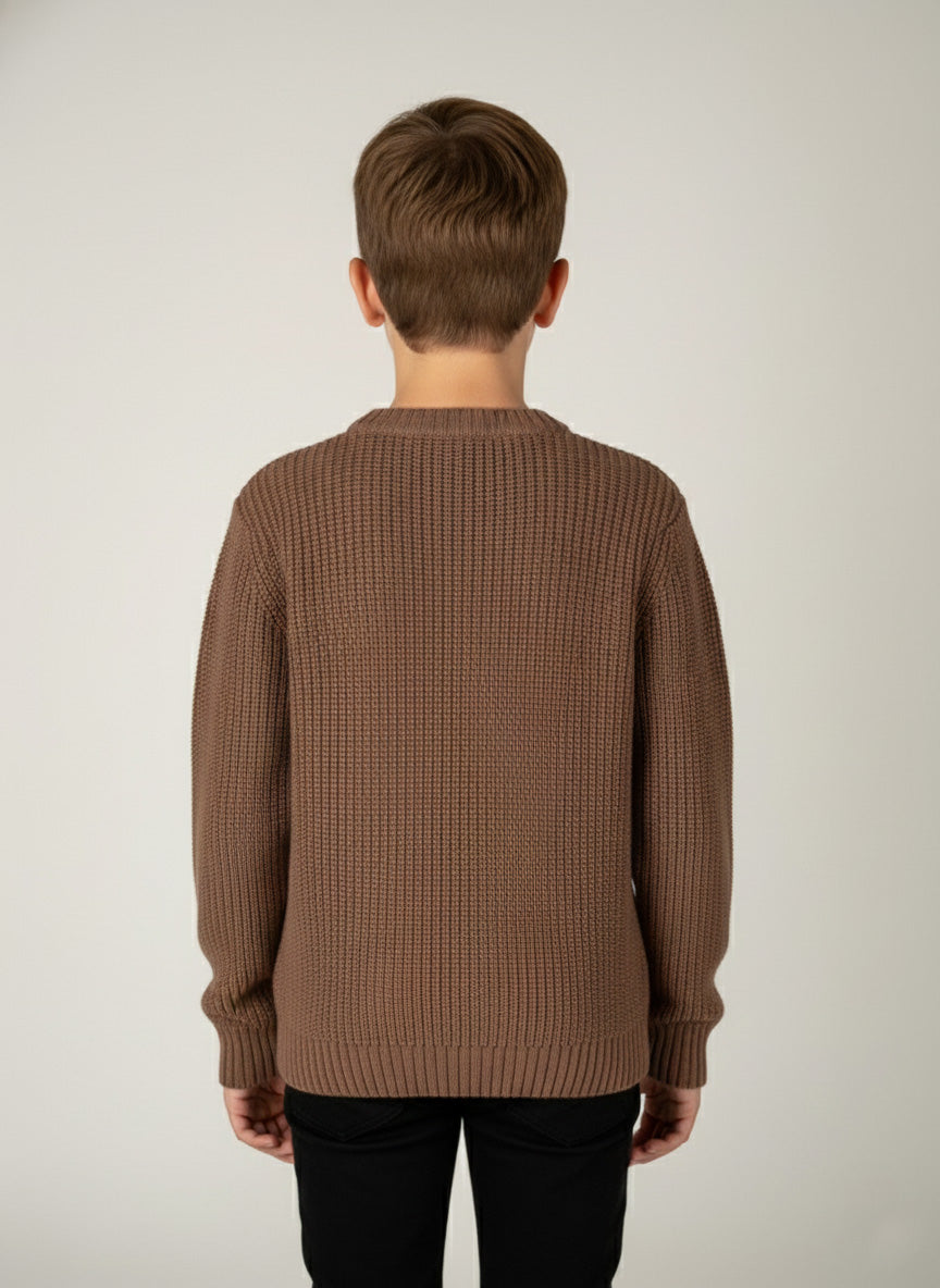 Vats Lil Luxe Kids Sweater with Textured Rib Knit