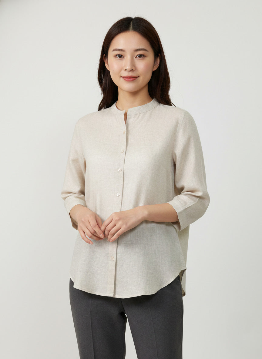 Soul Armor Ladies Solid Shirt with Classic Button Placket and Full Sleeves
