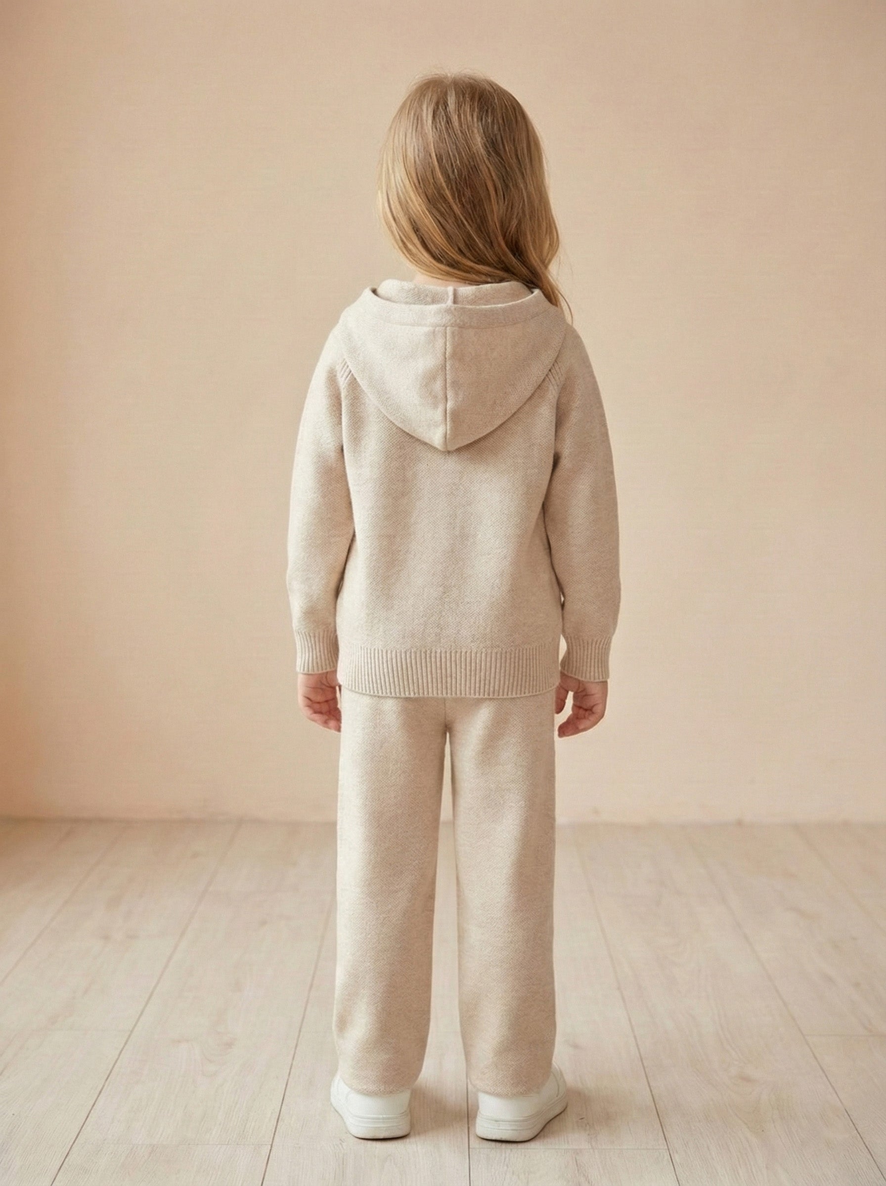 Vats Lil Luxe Solid Hooded Girls Co-ord Set