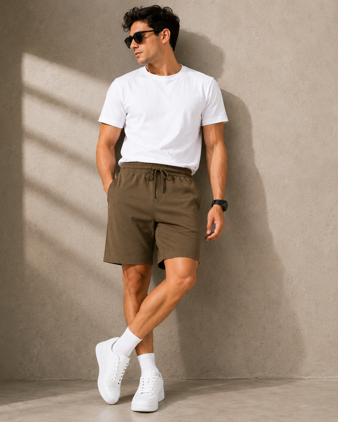 Soul Armor Men's Regular Fit Sports Shorts | Cotton Blend | Drawstring | 2 Side Pockets