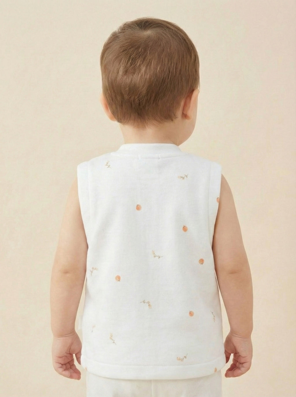 Vats Lil Luxe Printed Sleeveless Baby T-Shirt with Front Button