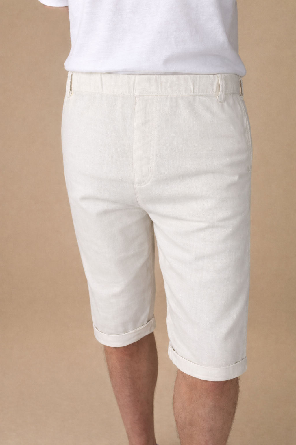 Beevee Mens Solid Cotton Smart Casual Summer Shorts